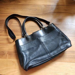 Vintage Fossil Black Leather Handbag